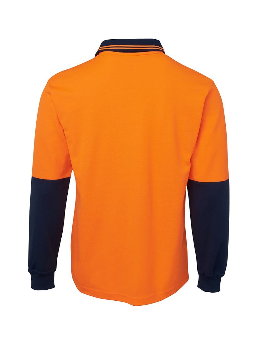 Hi Vis Long Sleeve Cotton Back Polo