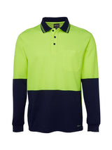 Hi Vis Long Sleeve Cotton Back Polo