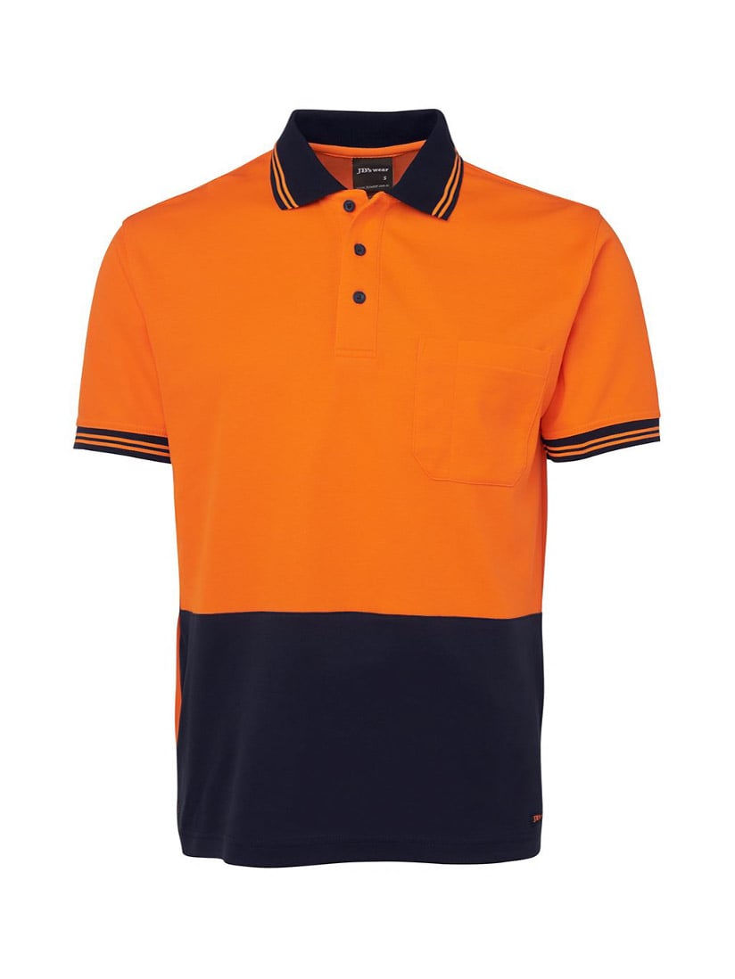 Hi Vis Short Sleeve Cotton Back Polo