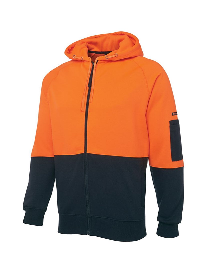 Hi Vis Full Zip Fleecy Hoodie