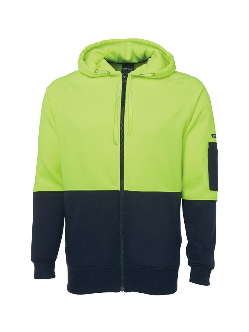 Hi Vis Full Zip Fleecy Hoodie