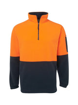 JB's Wear - Hi Vis 1/2 Zip Polar fleece with orange and navy panels.