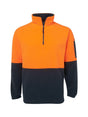 JB's Wear - Hi Vis 1/2 Zip Polar fleece with orange and navy panels.