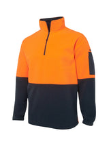 JB's Wear - Hi Vis 1/2 Zip Polar fleece with orange and navy panels.