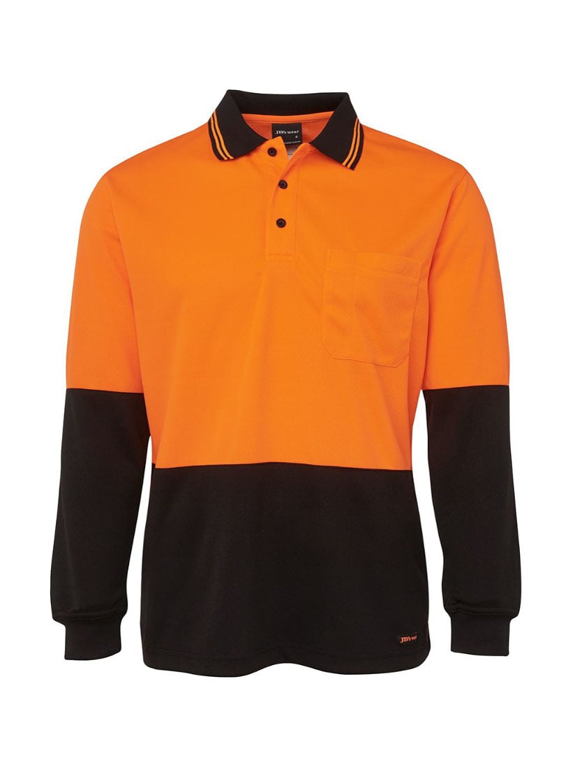 Hi Vis Long Sleeve Traditional Polo