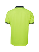 JB's Wear - Hi Vis Traditional Polo shirt with navy trim.