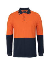 Hi Vis Long Sleeve Cotton Pique Tradtional Polo