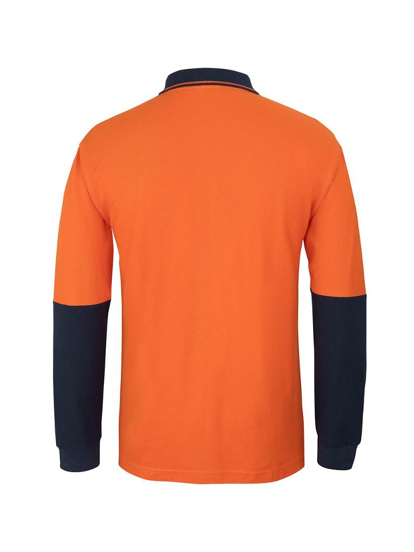 Hi Vis Long Sleeve Cotton Pique Tradtional Polo