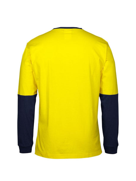 Hi Vis Long Sleeve Crew Neck Cotton Tee