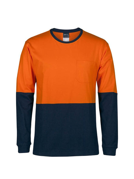 Hi Vis Long Sleeve Crew Neck Cotton Tee