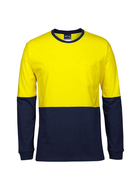 Hi Vis Long Sleeve Crew Neck Cotton Tee