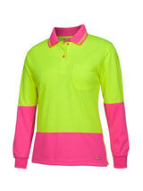 Ladies Hi Vis Long Sleeve Comfort Polo