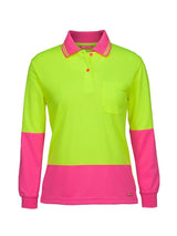 Ladies Hi Vis Long Sleeve Comfort Polo