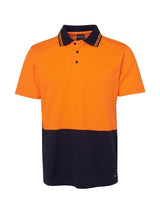 Hi Vis Non Cuff Cotton Back Polo