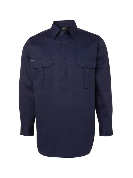 Close Front Long Sleeve 190G Work Shirt