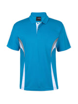 JB's Wear - Turquoise polo shirt with white and grey accents.