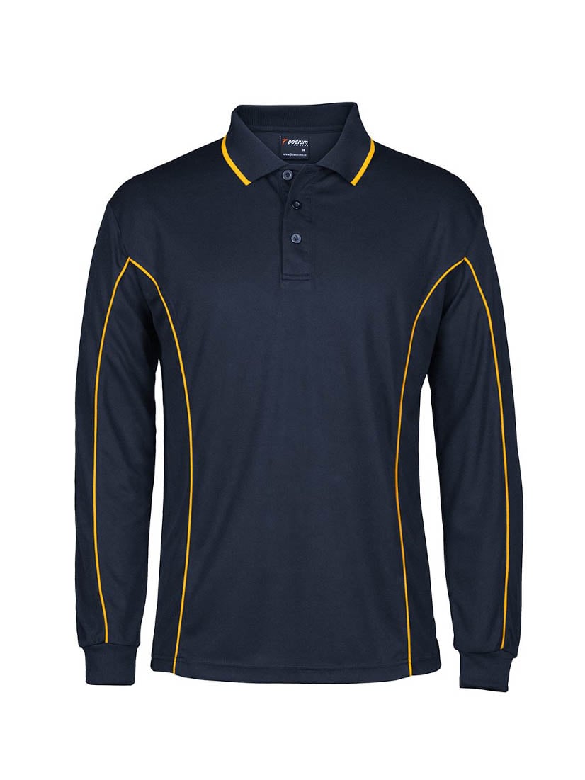 Podium Long Sleeve Piping Polo