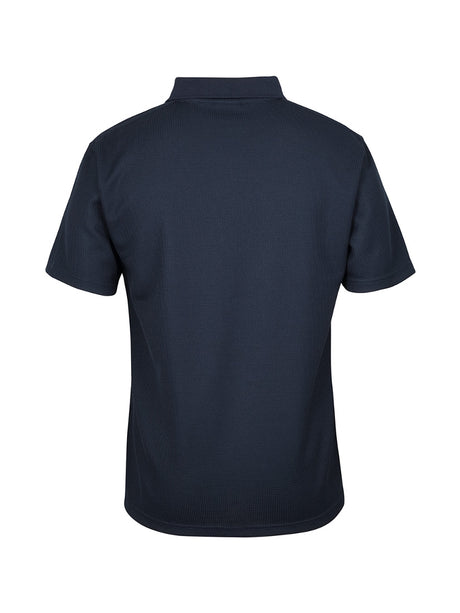 JB's Wear - Back view of a navy blue waffle knit polo shirt.
