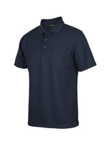 JB's Wear - Navy blue waffle knit polo shirt with a chest pocket.