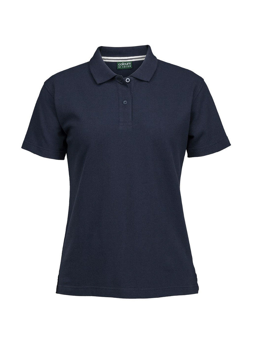JB's Wear - Navy blue short-sleeved pique polo shirt with a two-button placket.