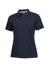 JB's Wear - Navy blue short-sleeved pique polo shirt for women.