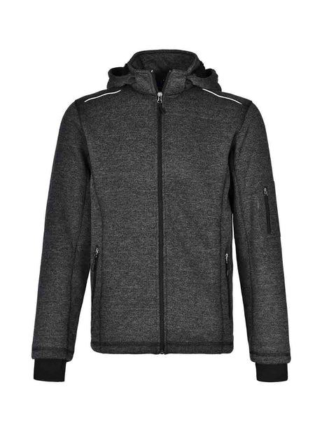 Mens Heather Bonded Coral Fleece Jacket with Hood