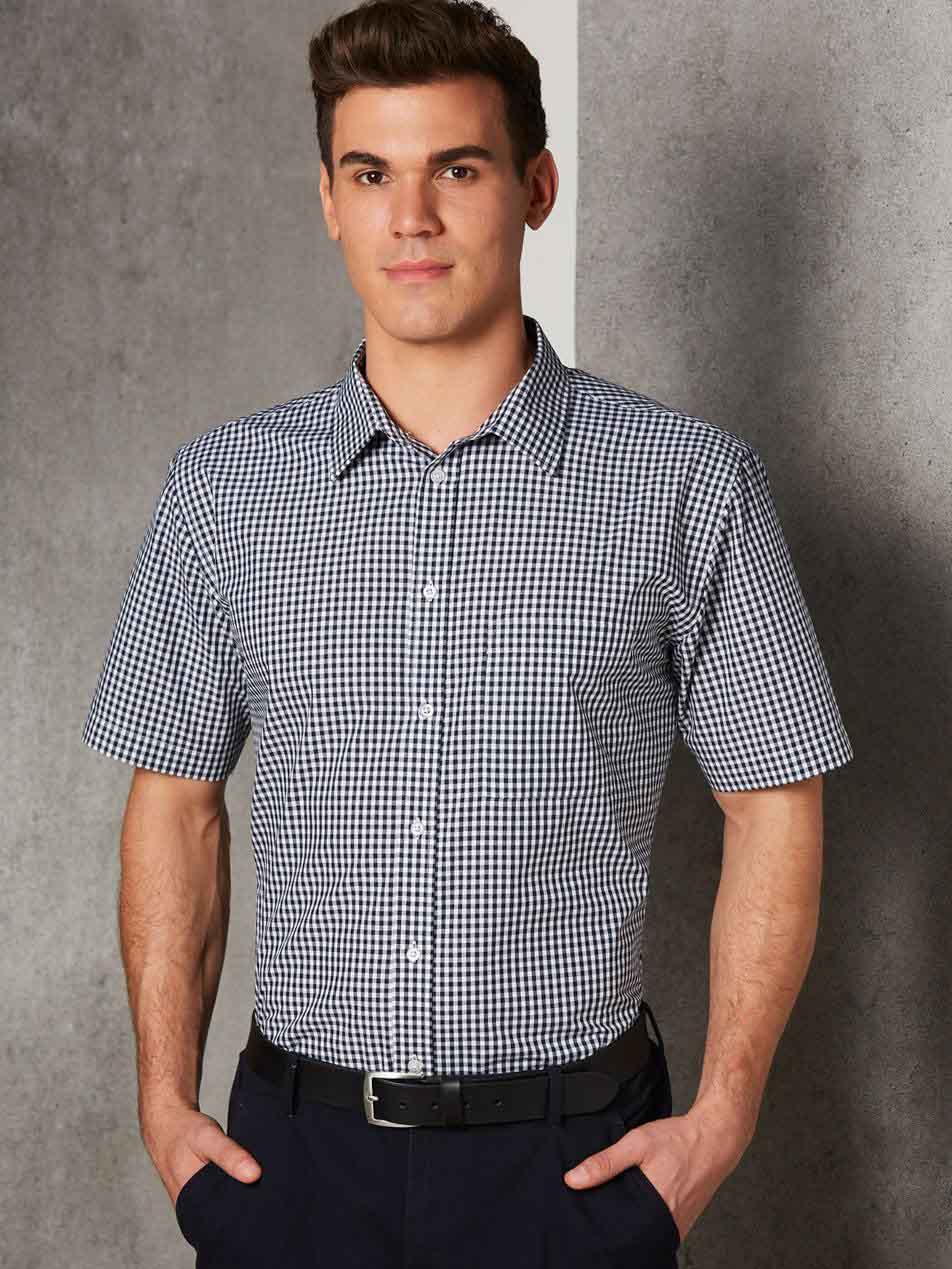 Mens Check Short Sleeve Shirt