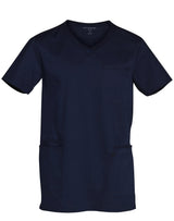 Mens V-Neck Contrast Trim Scrub Top