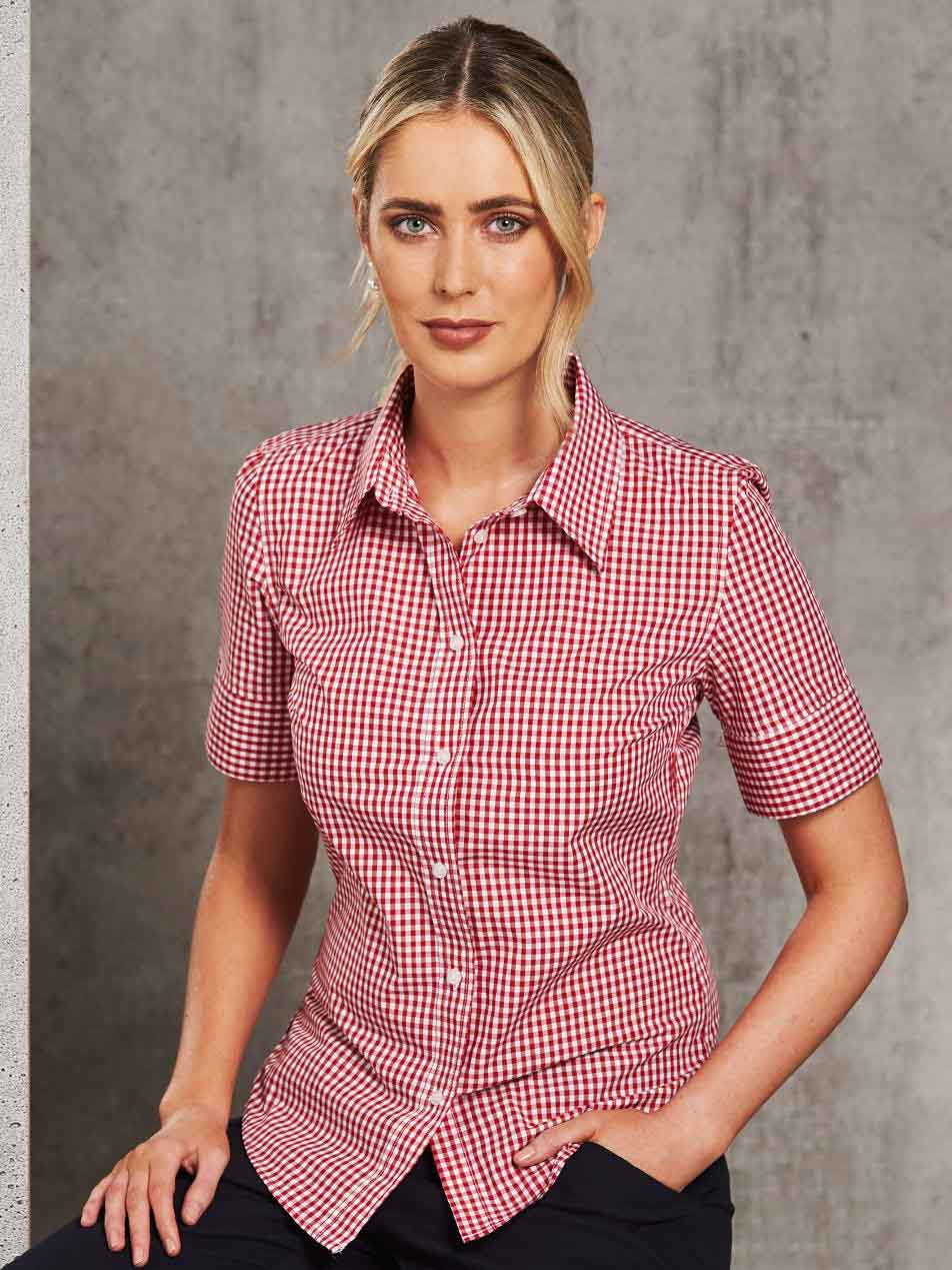 Ladies Check Short Sleeve Shirt