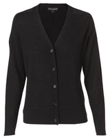 Ladies Button Front Merino Wool Cardigan