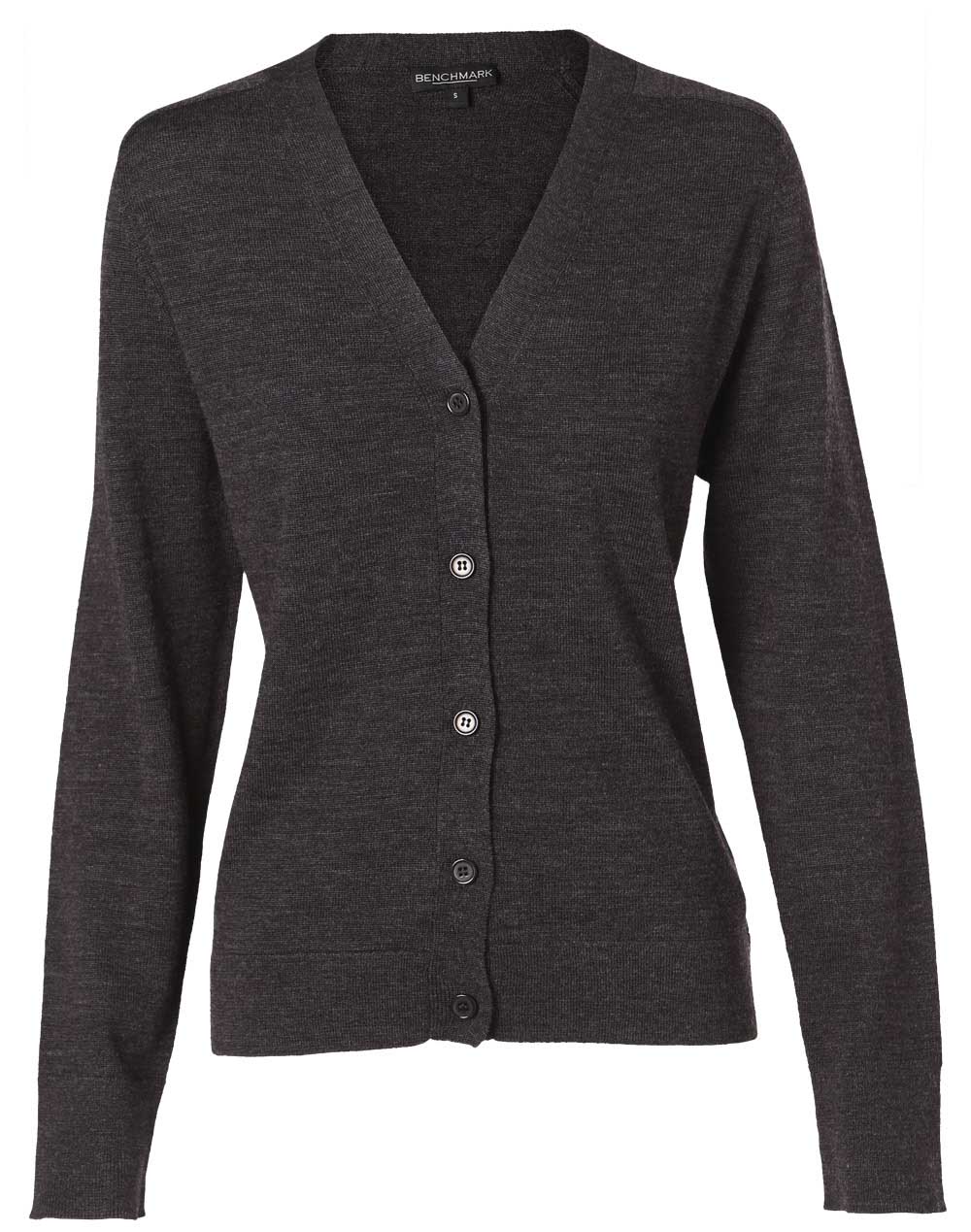 Ladies Button Front Merino Wool Cardigan