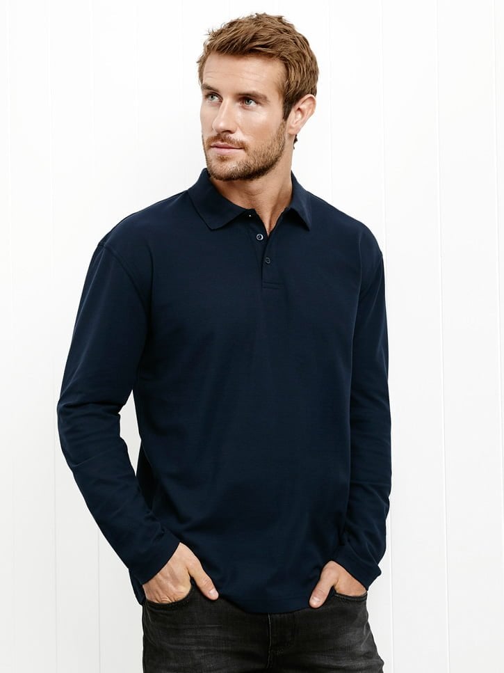 Mens Crew Long Sleeve Polo