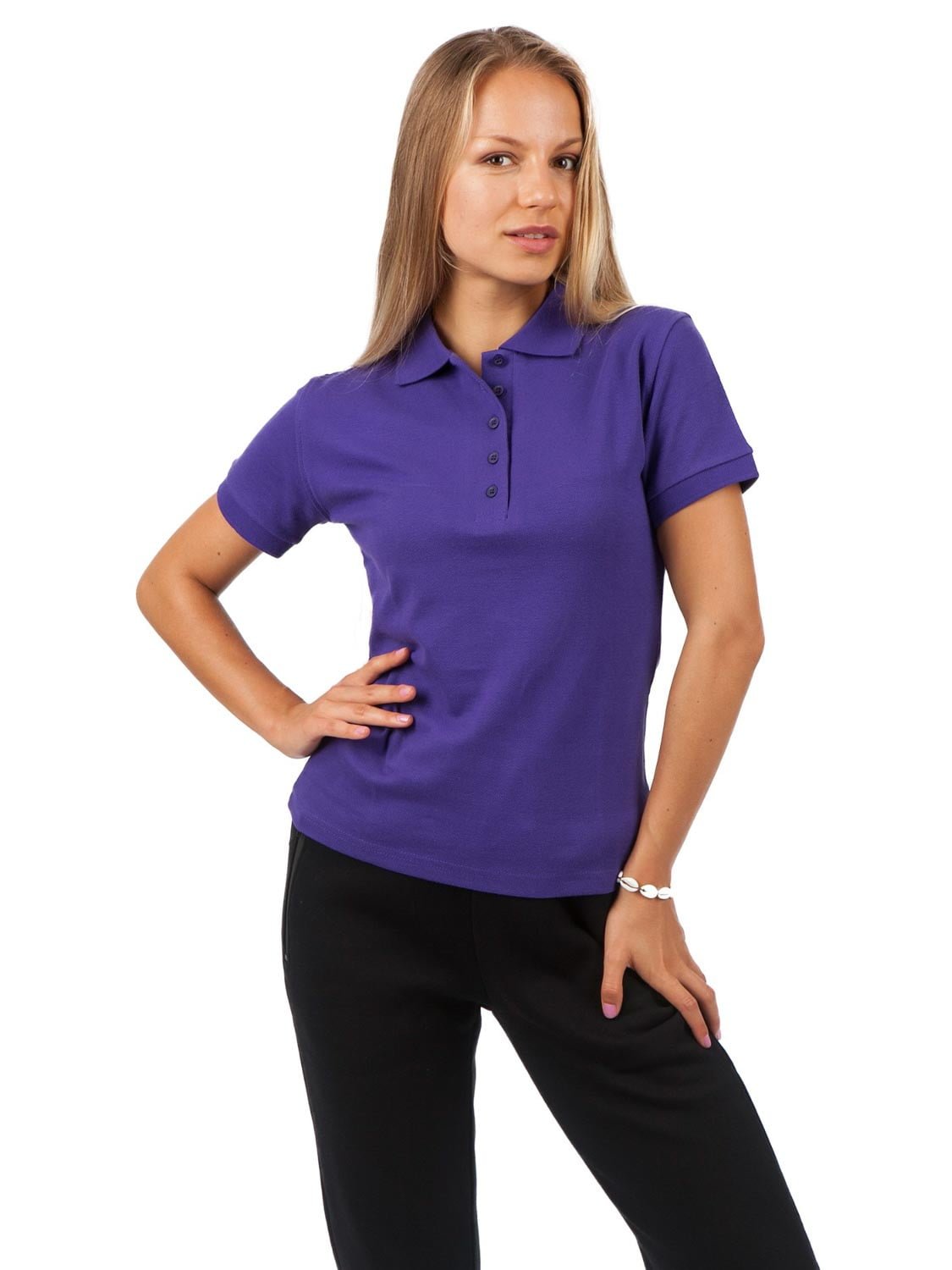 Ladies 100% Cotton Pique Knit Polo