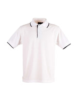 Mens Contrast Pique Short Sleeve Polo