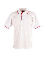 Mens Contrast Pique Short Sleeve Polo