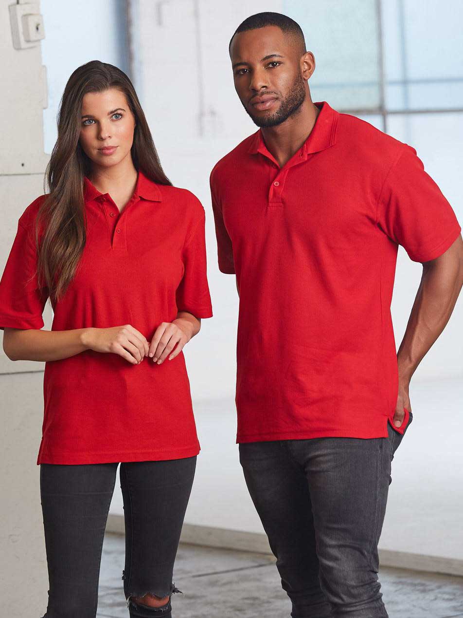 Unisex Traditional Poly / Cotton Pique Knit Short Sleeve Polo