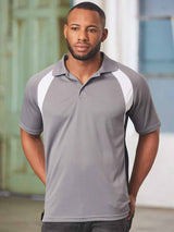 Mens Tri Sport CoolDry Tri-Colour COntrast Short Sleeve Polo