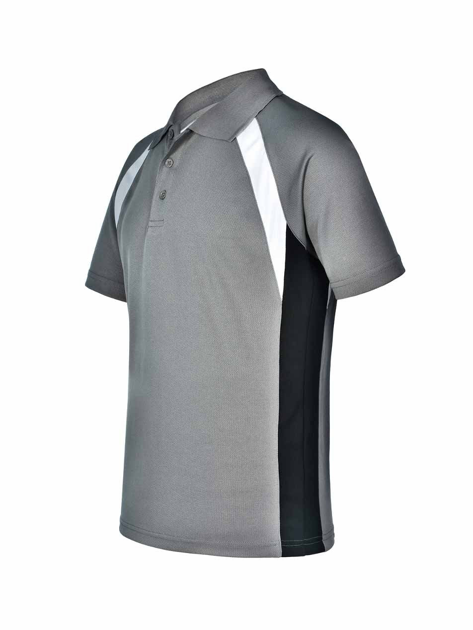 Mens Tri Sport CoolDry Tri-Colour COntrast Short Sleeve Polo