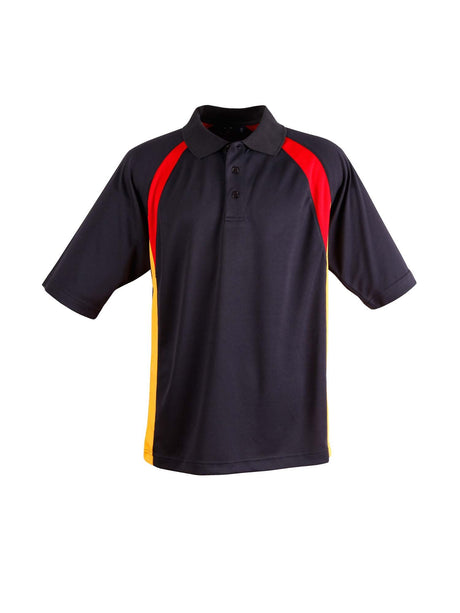 Mens Tri Sport CoolDry Tri-Colour COntrast Short Sleeve Polo