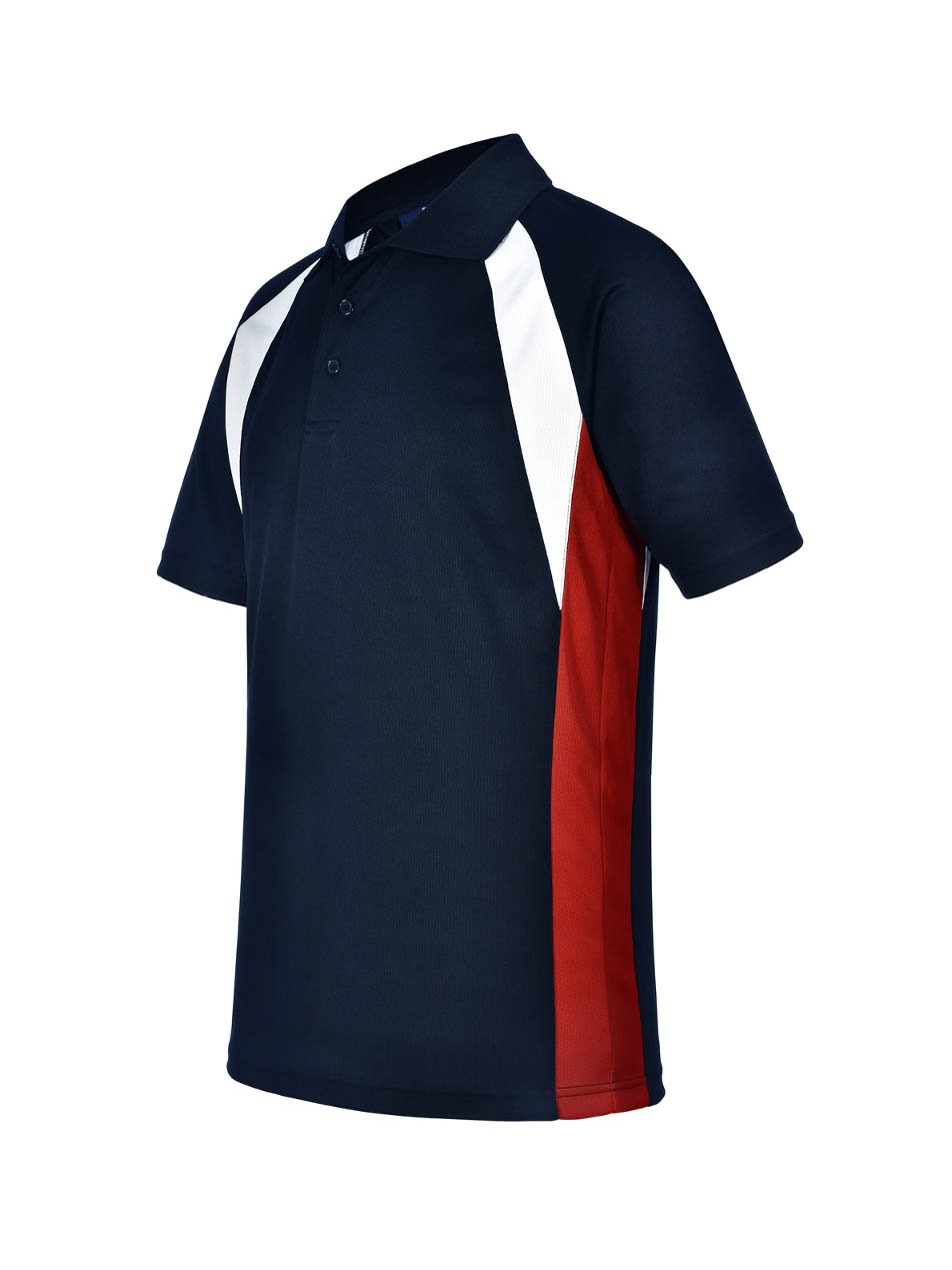 Mens Tri Sport CoolDry Tri-Colour COntrast Short Sleeve Polo