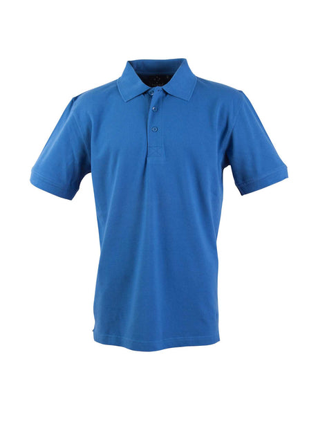 Mens Longbeach Cotton / Stretch Pique Knit Short Sleeve Polo