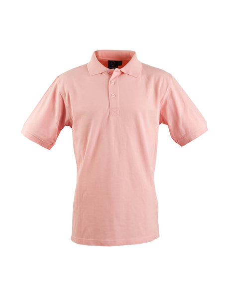 Mens Longbeach Cotton / Stretch Pique Knit Short Sleeve Polo