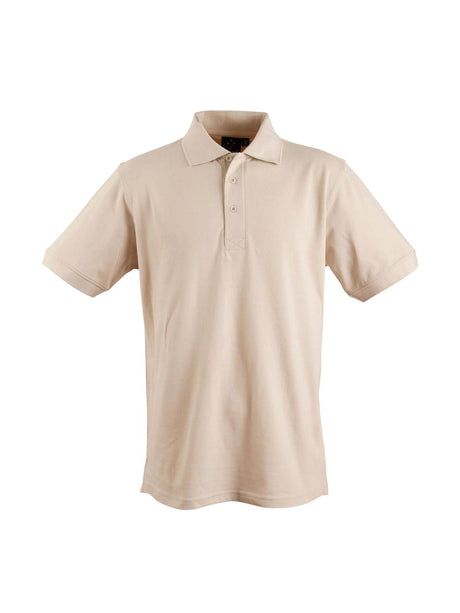 Mens Longbeach Cotton / Stretch Pique Knit Short Sleeve Polo