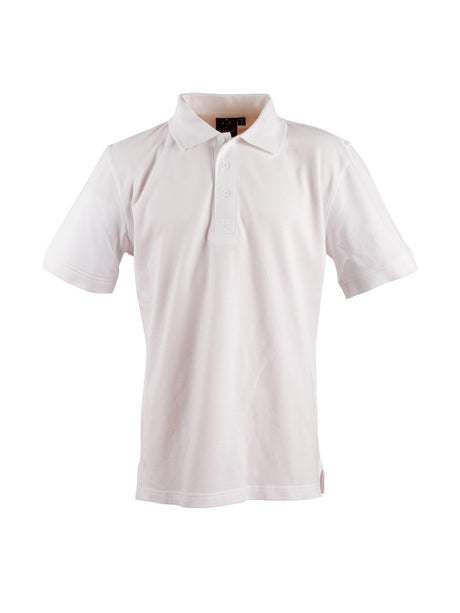 Mens Longbeach Cotton / Stretch Pique Knit Short Sleeve Polo