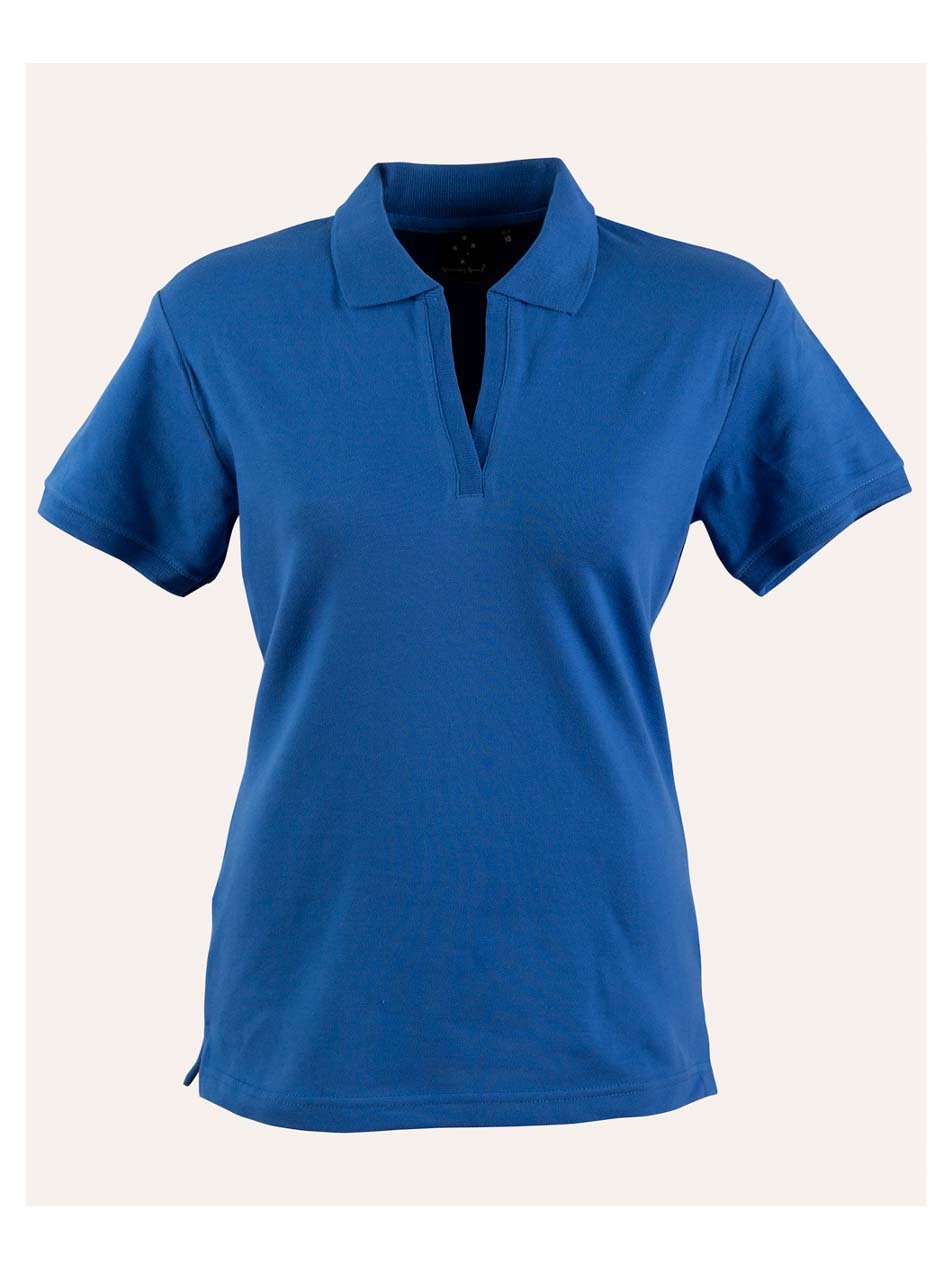 Ladies Longbeach Cotton / Stretch Pique Knit Short Sleeve Polo