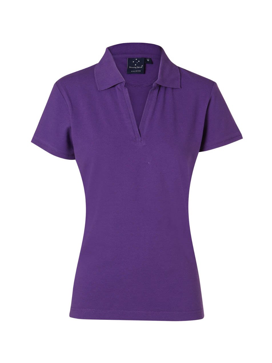 Ladies Longbeach Cotton / Stretch Pique Knit Short Sleeve Polo