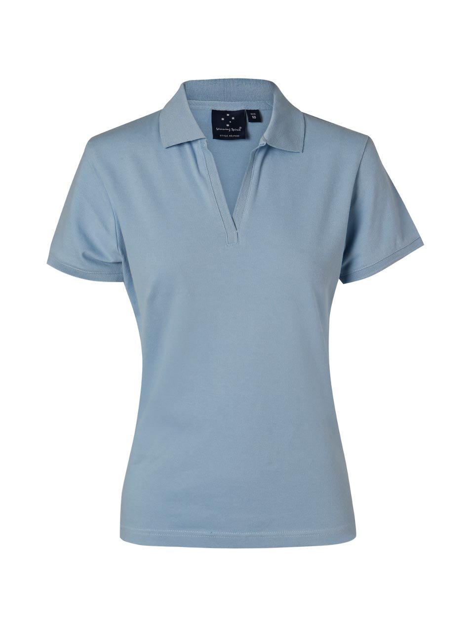 Ladies Longbeach Cotton / Stretch Pique Knit Short Sleeve Polo