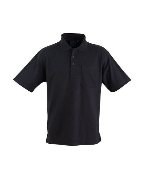 Mens Poly / Cotton Pique Short Sleeve Pocket Polo