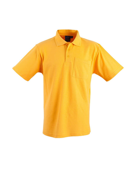 Mens Poly / Cotton Pique Short Sleeve Pocket Polo