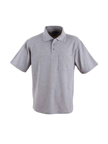 Mens Poly / Cotton Pique Short Sleeve Pocket Polo